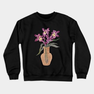 Cute Watercolor Western Australian Orchids Crewneck Sweatshirt